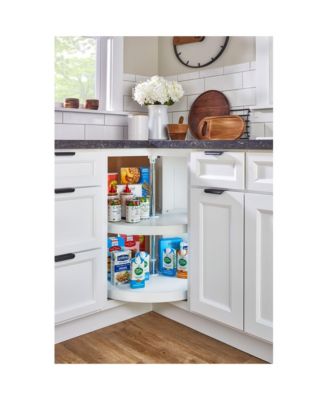 24'' Lazy Susan Pie-Cut Polymer 2-Shelf, White, 6942-24-11-52