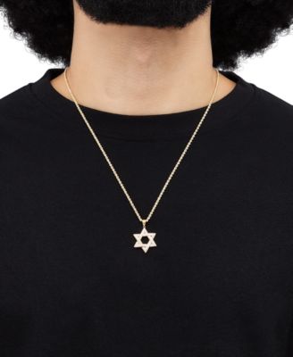Men's Lab Grown Diamond Star of David 22" Pendant Necklace (1 ct. t.w.) in 10k Gold
