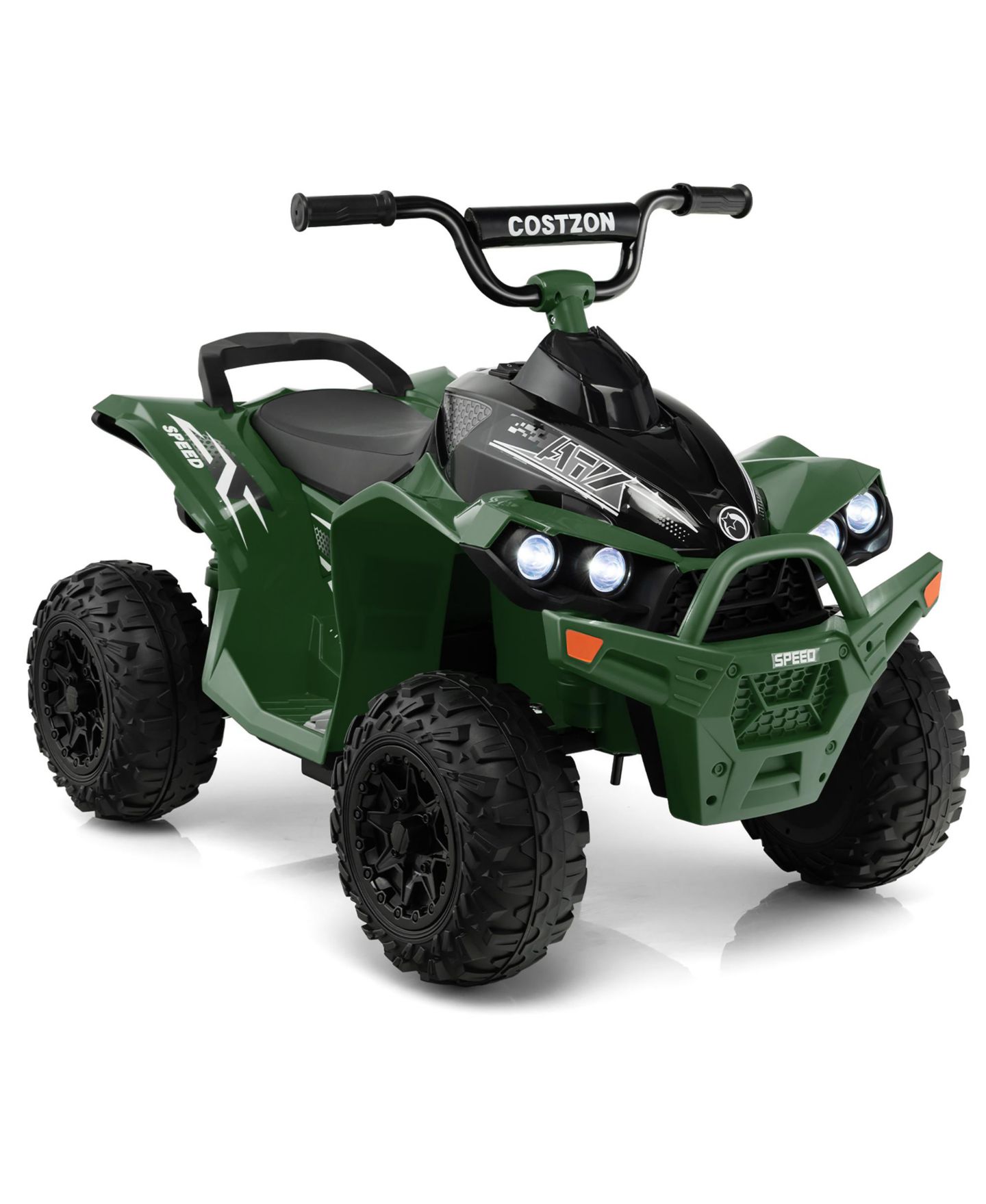 Детская игрушка Costway 12V Battery-Powered Electric 4-Wheeler Quad Ride-On ATV with MP3 & LED Headlights, 77 lbs, Ages 3-8, цвет: Зелёный — фото 5