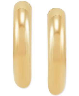 2-Pc. Set Polished & Beaded Small Hoop Earrings in 10k Gold, 1/2" & 3/4"