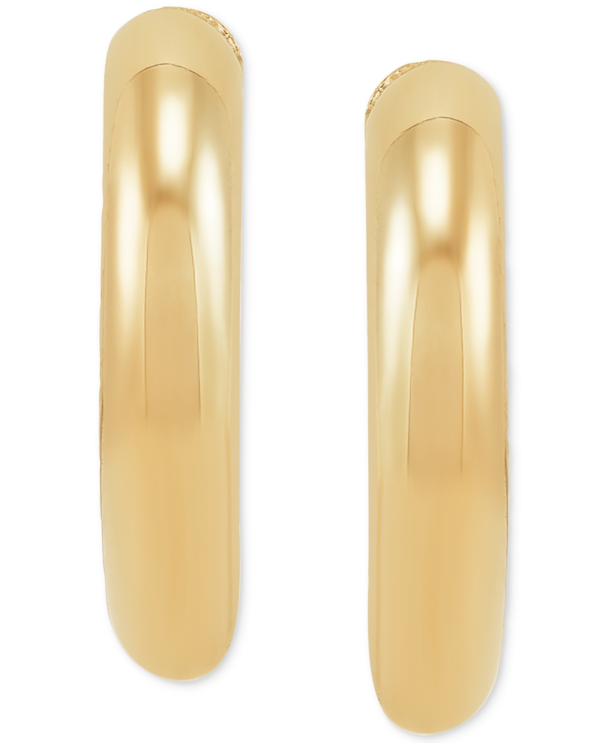 Macy's 2-pc. Set Polished & Beaded Small Hoop Earrings In 10k Gold, 1/2" & 3/4" In Gold