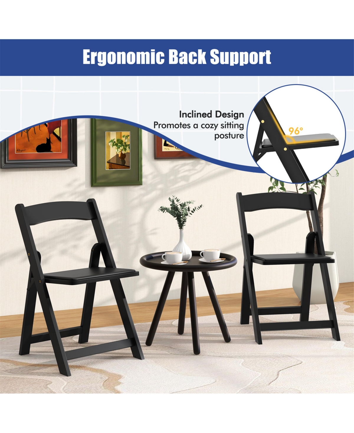 Gymax Set of 8 Dining Chairs w/ Rubber Wood Legs & Padded Seat for Home Office Events White
