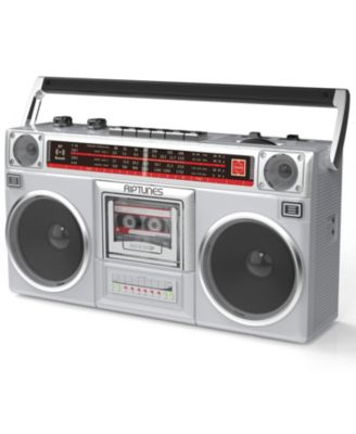 Radio Cassette Stereo Boombox With Bluetooth Audio - Silver