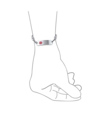 Lightweight Blank Identification Medical ID Link Bracelet Stainless Steel 8.5in