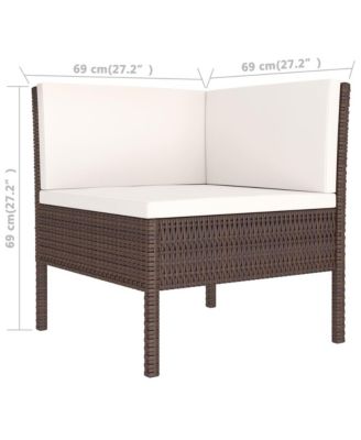 Garden Furniture Set Brown PE rattan 3 Piece Set Modular