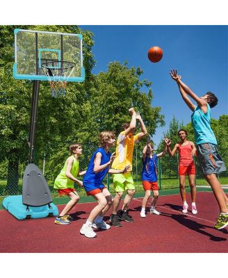Outdoor Portable Basketball Hoop System, Height Adjustable 7.5-10ft, 44 Inch Backboard, with Stable Base and Wheels