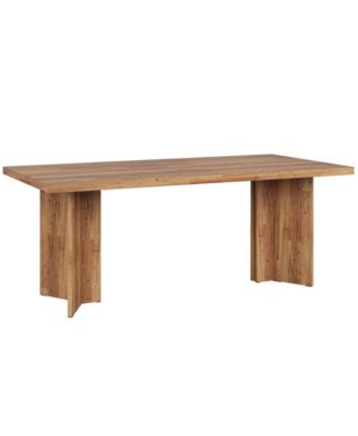 63-inch Dining Table for 4-6, Farmhouse Kitchen Table with Large Tabletop, Rectangular Dinner Eating Table