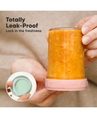 4pk Prep Baby Food Storage Containers, Leak-Proof, BPA Free Glass Baby Food Jars for Feeding