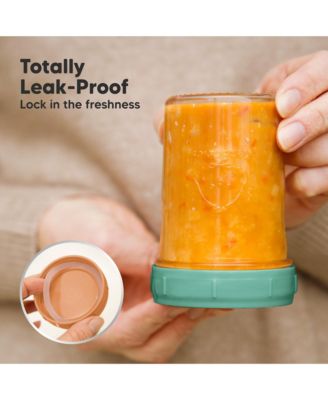 4pk Prep Baby Food Storage Containers, Leak-Proof, BPA Free Glass Baby Food Jars for Feeding