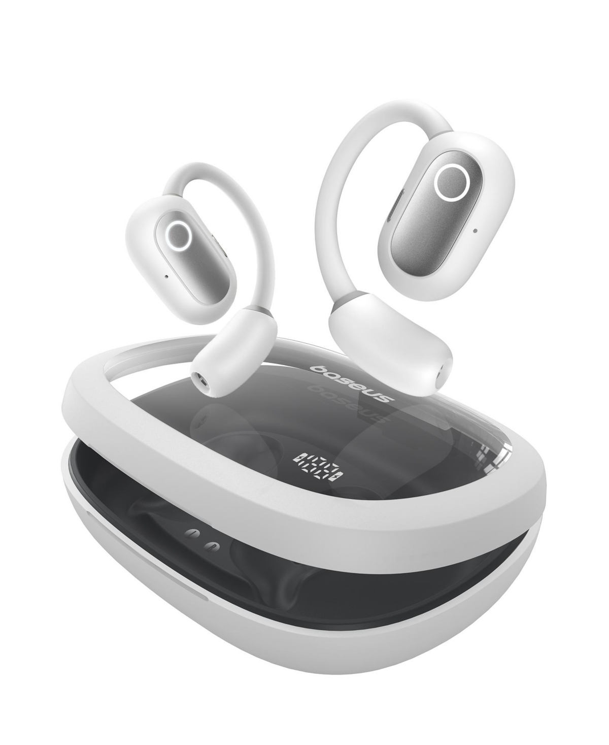 Baseus True Wireless Earbuds Bluetooth 5.3 Open Ear Headphones Sport Earphones,Eli Fit- White