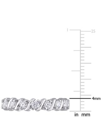 Moissanite Polished Bar Eternity Band (1 ct. t.w.) in Sterling Silver