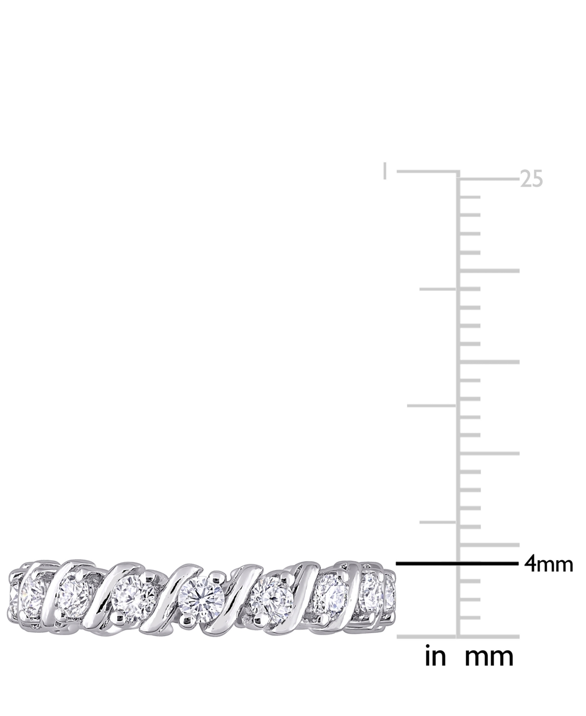 Moissanite Polished Bar Eternity Band (1 ct. t.w.) in Sterling Silver