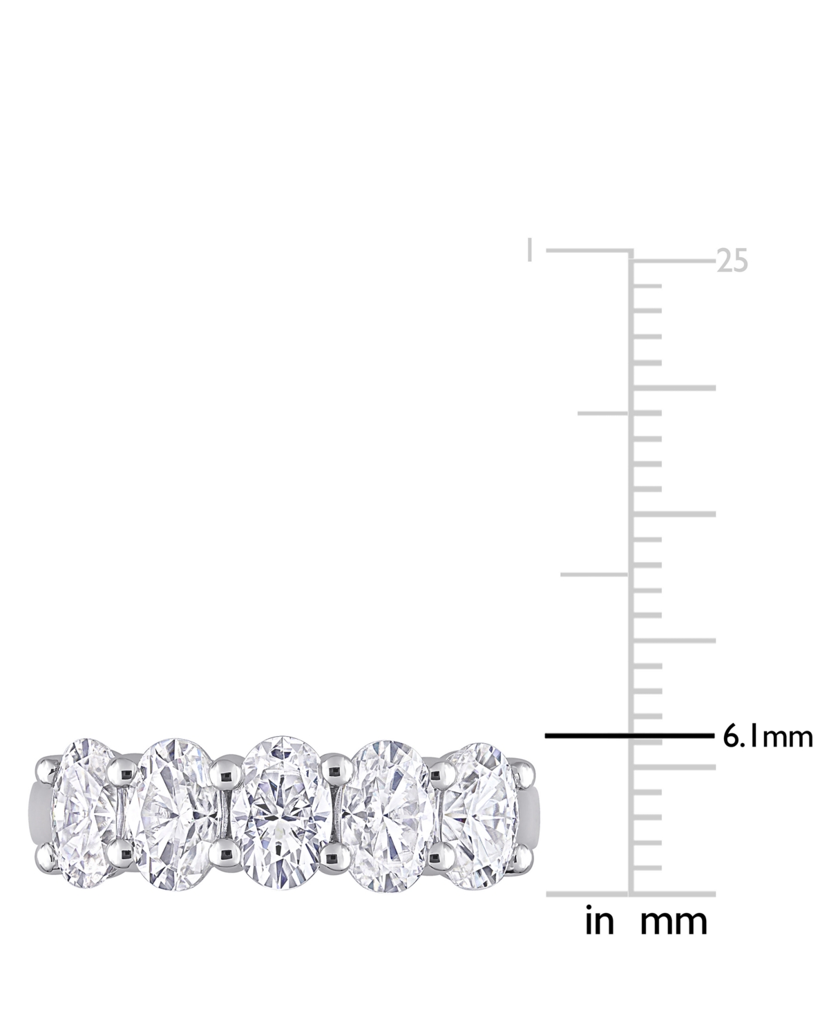 Moissanite Oval Five Stone Anniversary Band (2-1/2 ct. t.w.) in 10kGold - White