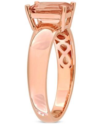 Morganite Emerald-Cut Solitaire Wide Width Statement Ring (1-1/2 ct. t.w.) in 14k Rose Gold