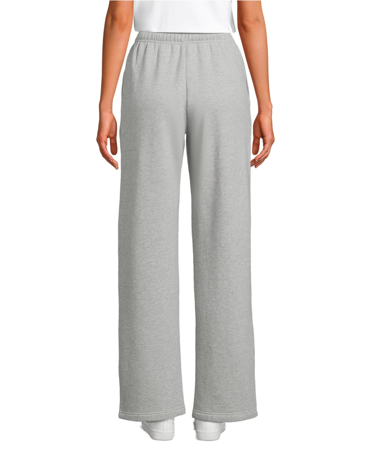 Lands' End Women's Petite Serious Sweats High Rise Relaxed Straight Leg Pants
