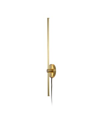 Anton 27.25" 1-Light Modern Minimalist Iron Adjustable Bar Integrated LED Plug-In Sconce