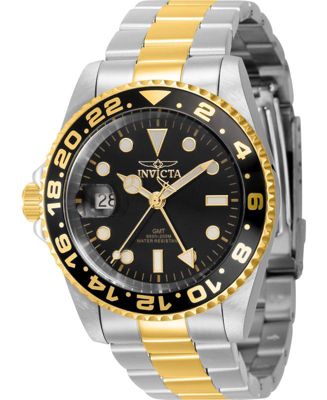 Men's 43966 Pro Diver Quartz 3 Hand Black Dial Watch