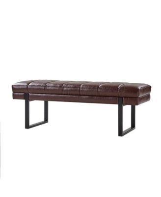 Mid-century Modern Laurens Upholstered Bench with Metal Legs