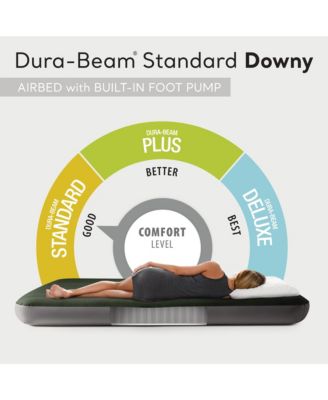 64763E Standard Dura Beam Downy Air Mattress Bed w/ Built In Pump, Queen
