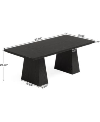 63-Inch Executive Desk, Large Office Computer Desk with Double Pedestal, Modern Simple Workstations Writing Table Conference Table