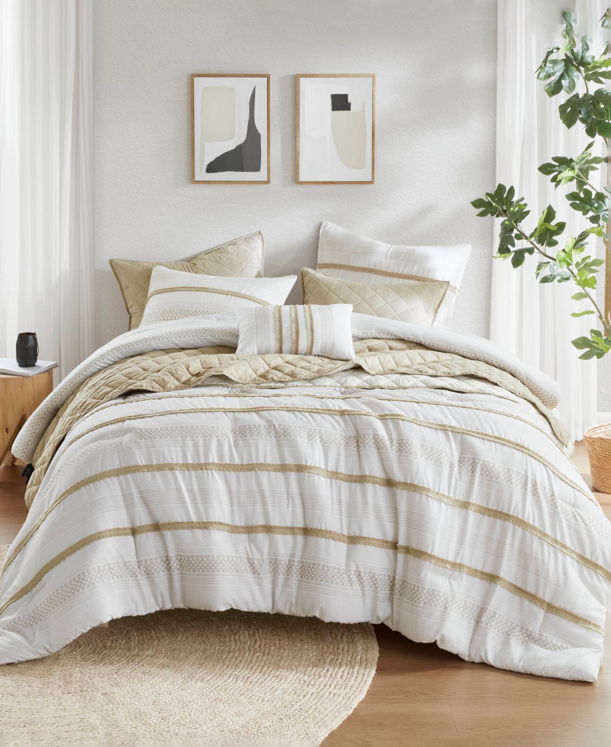Madison Park Carolina Stripe 7-pc. Comforter Set, King/california King In Taupe