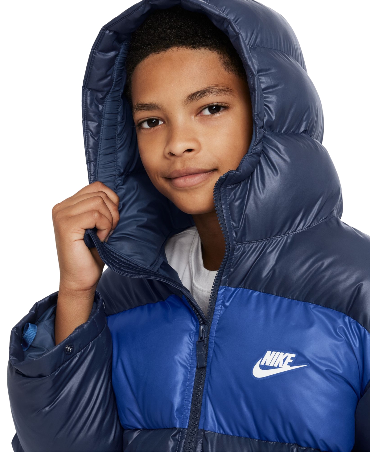 Nike Big Kids Sportswear Heavyweight Therma-fit Repel Loose Hooded Jacket -whi