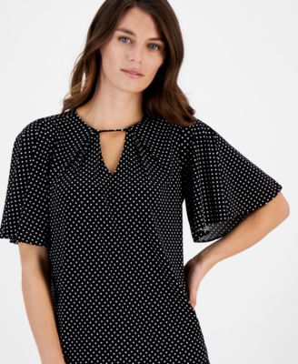 Anne Klein - Convince me in one engaging sentence to buy this women's printed short bell sleeve top  for work