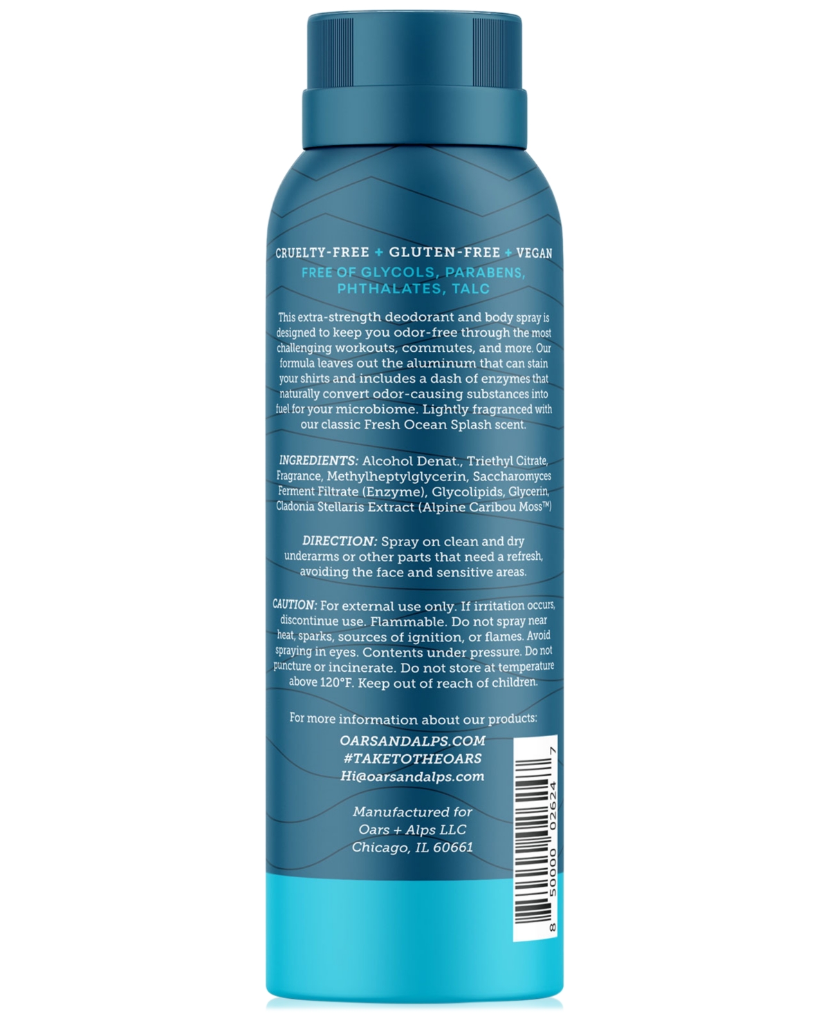 OARS + ALPS FRESH OCEAN SPLASH DEODORANT SPRAY, 3.4 OZ. 