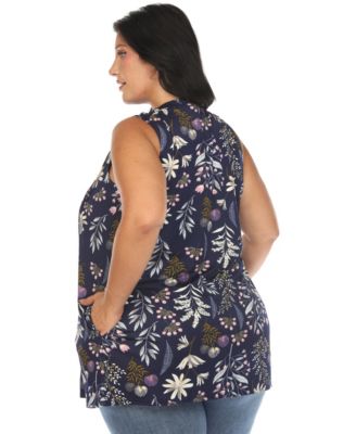 Plus Size Floral Sleeveless Tunic Top