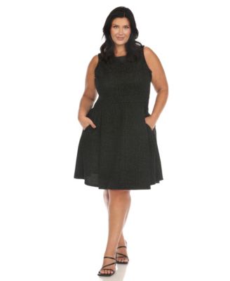 Plus Size Tweed Fit and Flare Dress