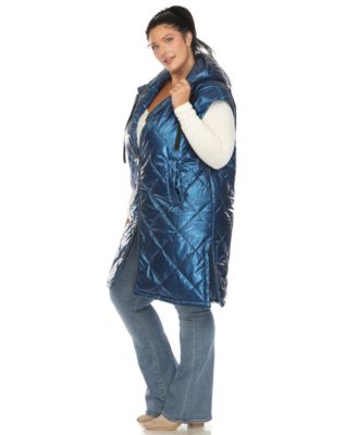 Plus Size Metallic Puffer Vest Jacket