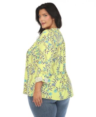 Plus Size Paisley Button Front Tunic Top
