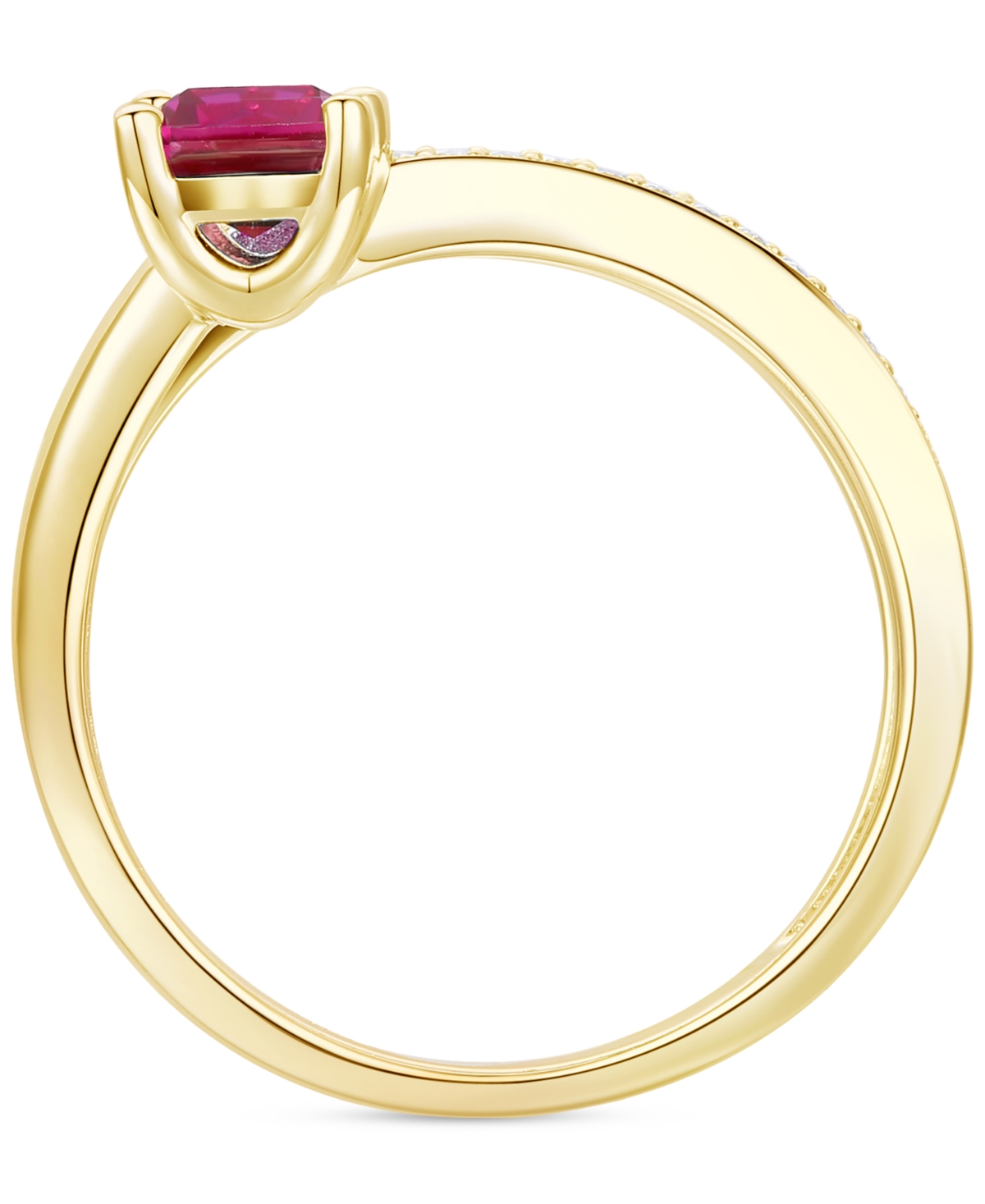Macy's Amethyst (7/8 Ct. T.w.) & Lab Grown White Sapphire Accent Coil Ring In 14k Gold-plated Sterling Silv In Ruby