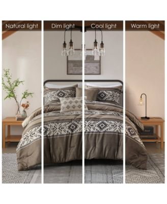 Mariposa Stripe Herringbone 5-Pc. Comforter Set, King/California King