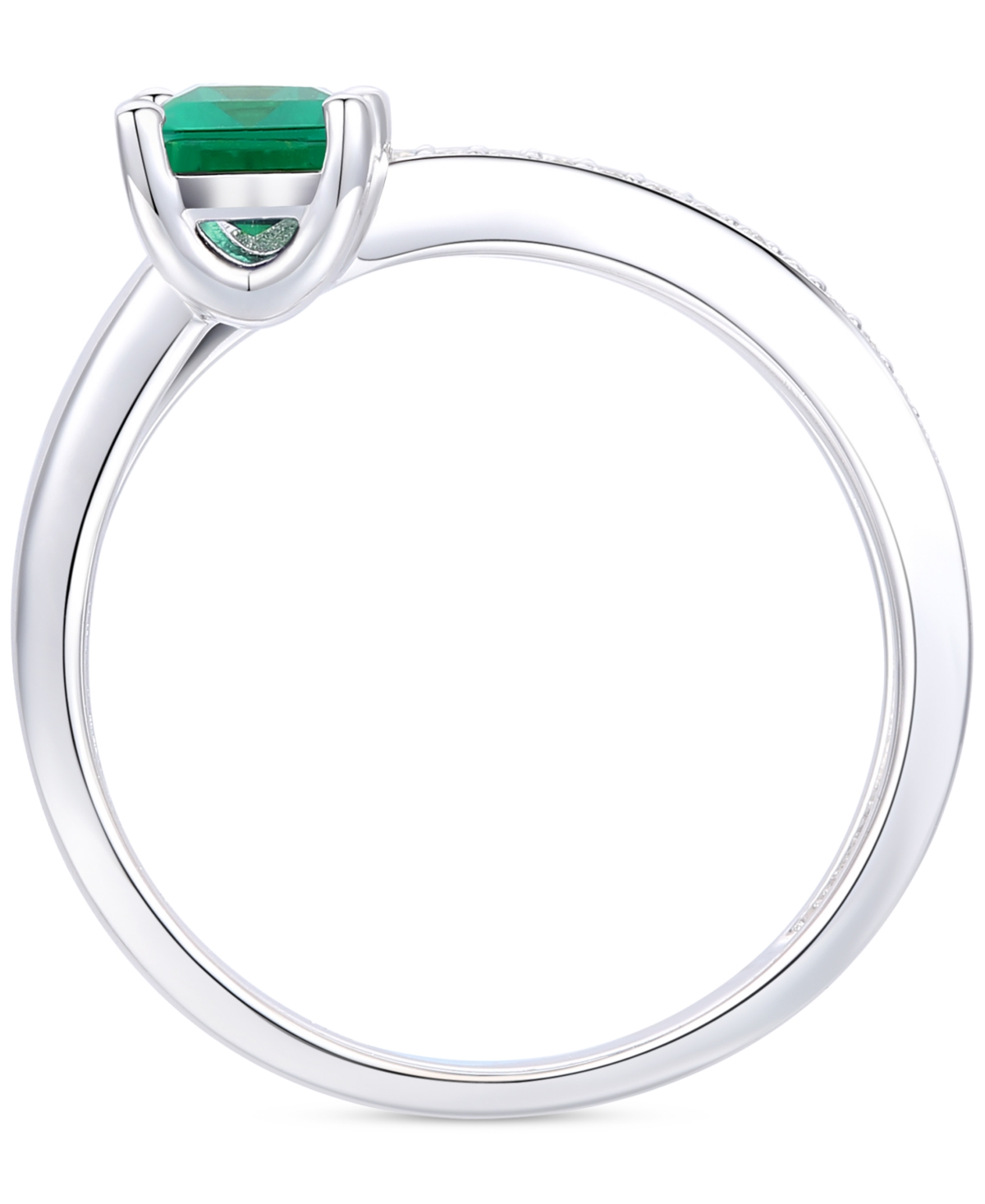 Macy's Amethyst (7/8 Ct. T.w.) & Lab Grown White Sapphire Accent Coil Ring In 14k Gold-plated Sterling Silv In Emerald