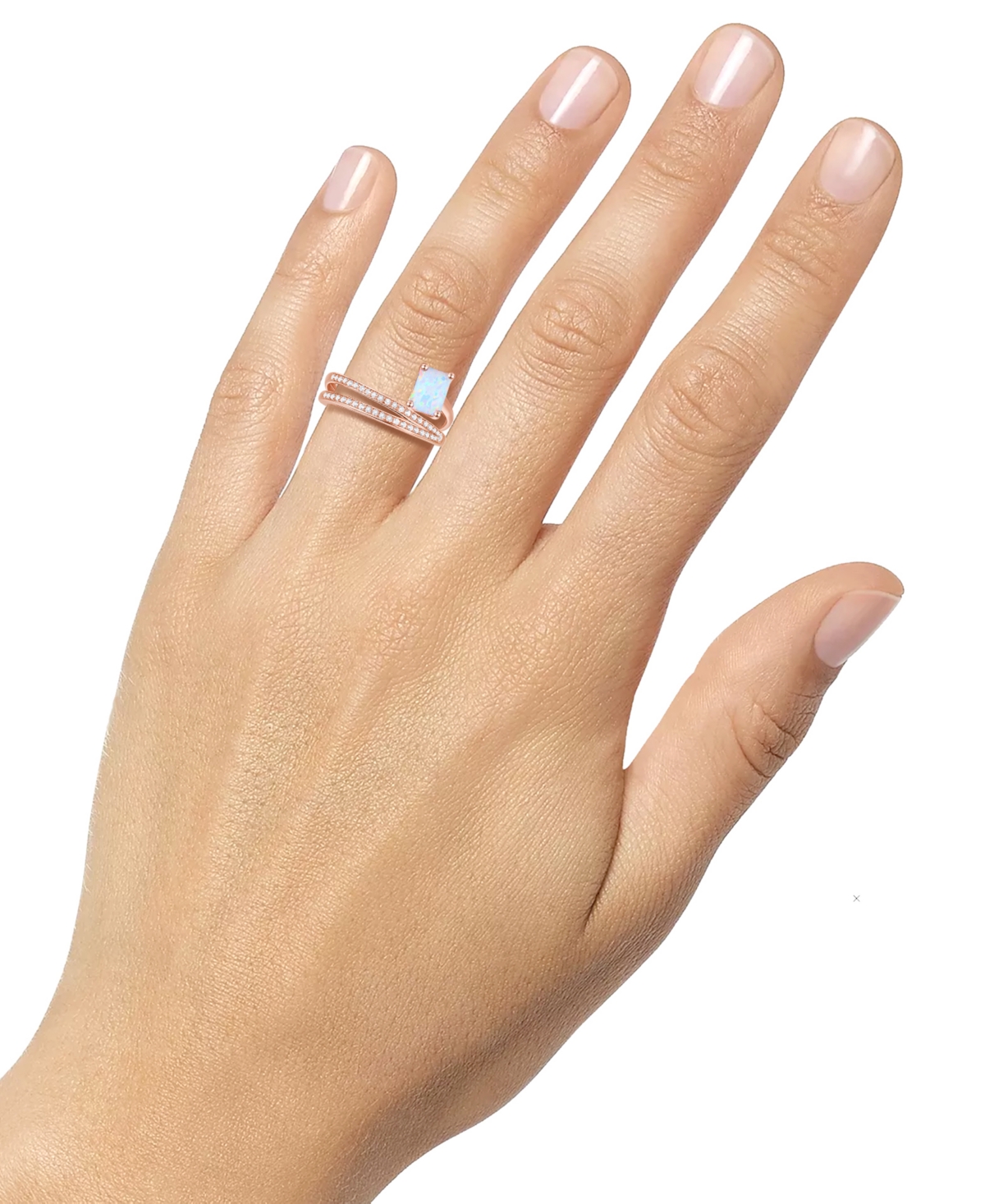 Macy's Amethyst (7/8 Ct. T.w.) & Lab Grown White Sapphire Accent Coil Ring In 14k Gold-plated Sterling Silv In Opal