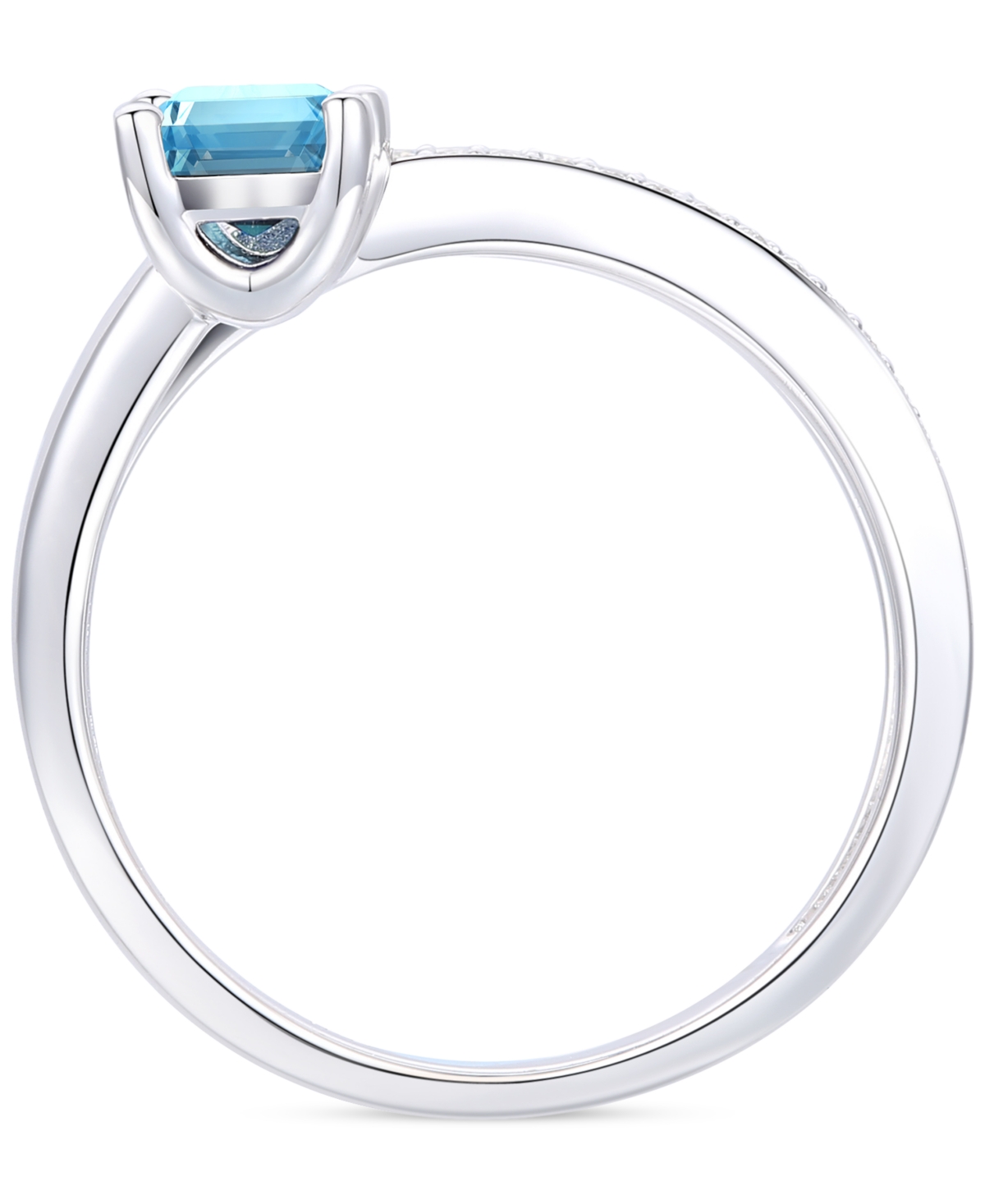 Macy's Amethyst (7/8 Ct. T.w.) & Lab Grown White Sapphire Accent Coil Ring In 14k Gold-plated Sterling Silv In Blue Topaz