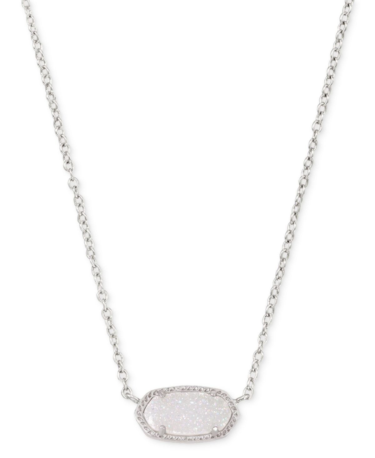 Kendra Scott Stone Pendant Necklace, 15" + 2" Extender In Rhod Iride