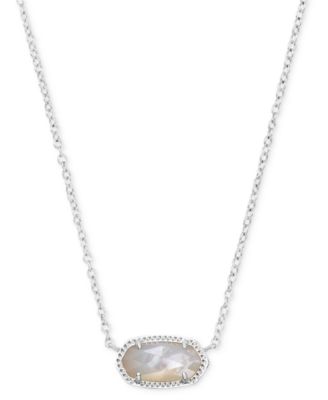 Mother-of-Pearl Pendant Necklace & Hoop Earrings Set