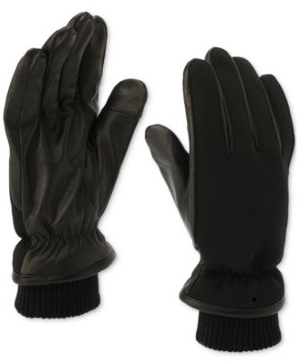 Men's Puffer Leather Gloves