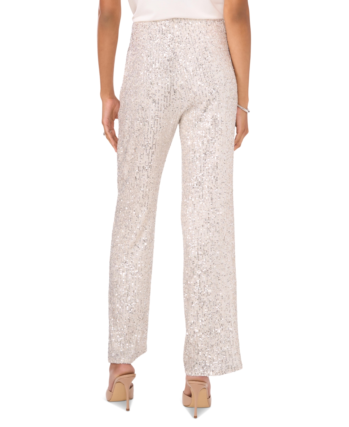 Vince Camuto Women's Pull-On Sequined Flared Pants