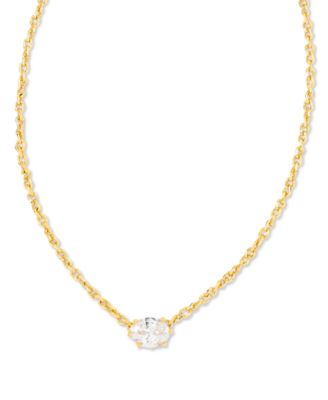 14k Gold-Plated Cubic Zirconia 19" Pendant Necklace 