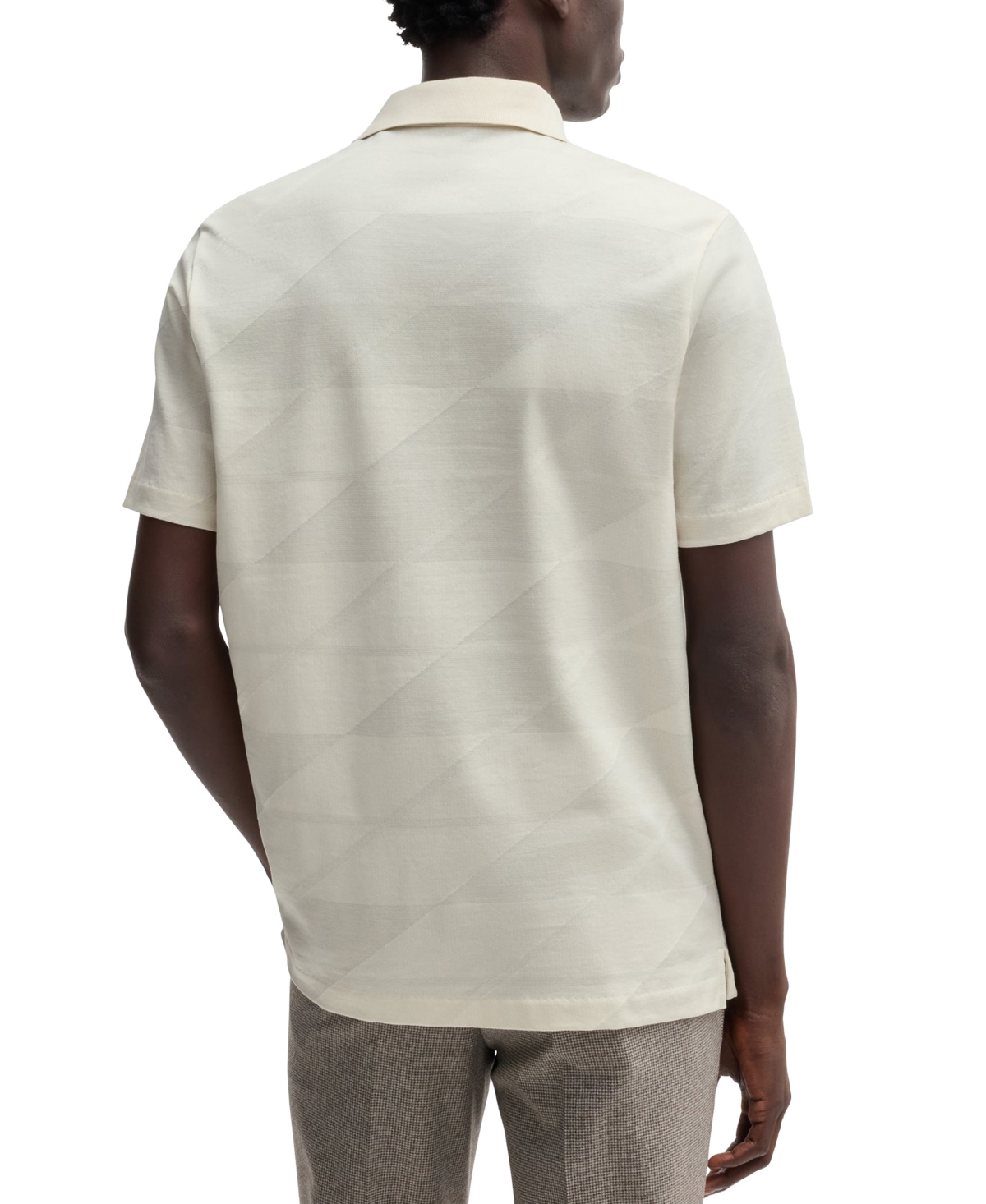 Shop Hugo Boss Boss By  Men's Jacquard Polo In Open White