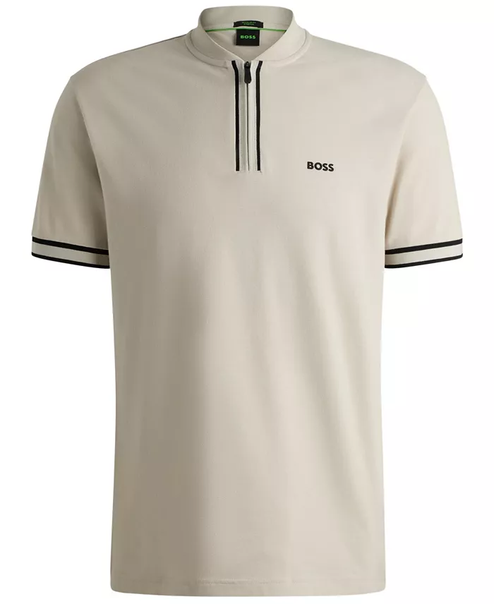 Men's Cotton-Pique Zip-Neck Polo - thumbnail 4
