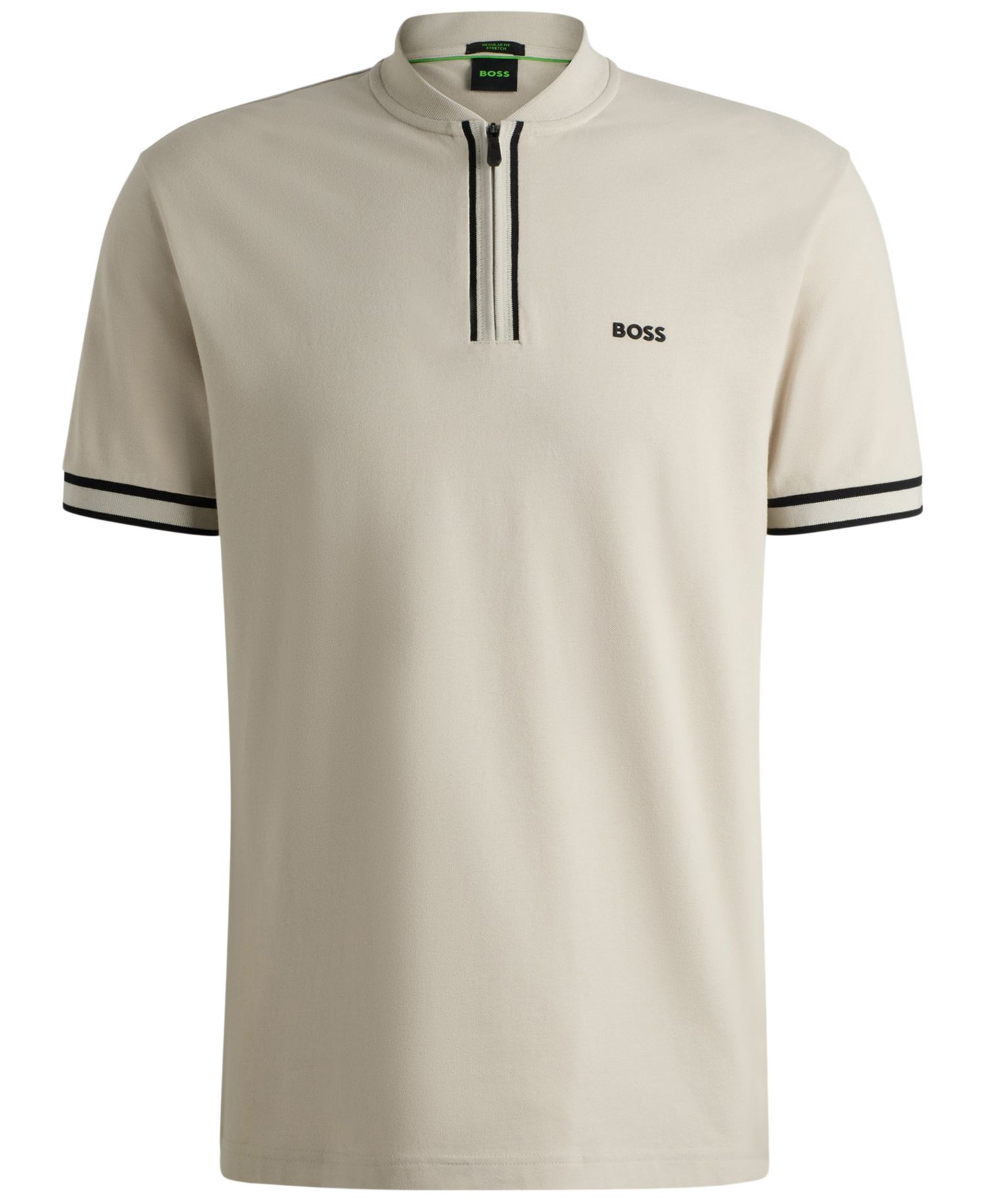 Men's Cotton-Pique Zip-Neck Polo