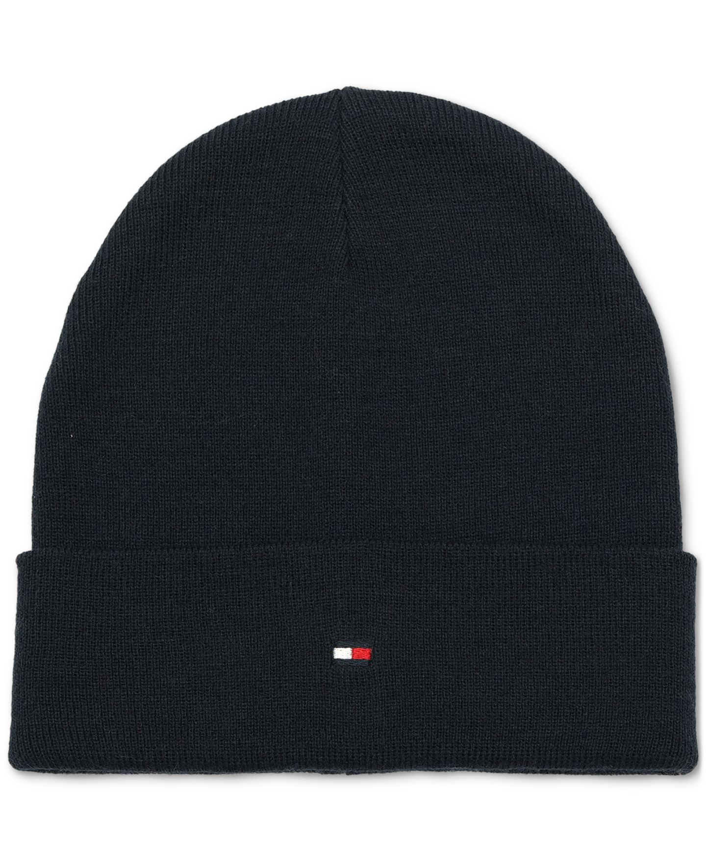 Мужская шапка Tommy Hilfiger Flag Embroidery Double Cuff Beanie, цвет: Пустынный небесно-голубой — фото 1