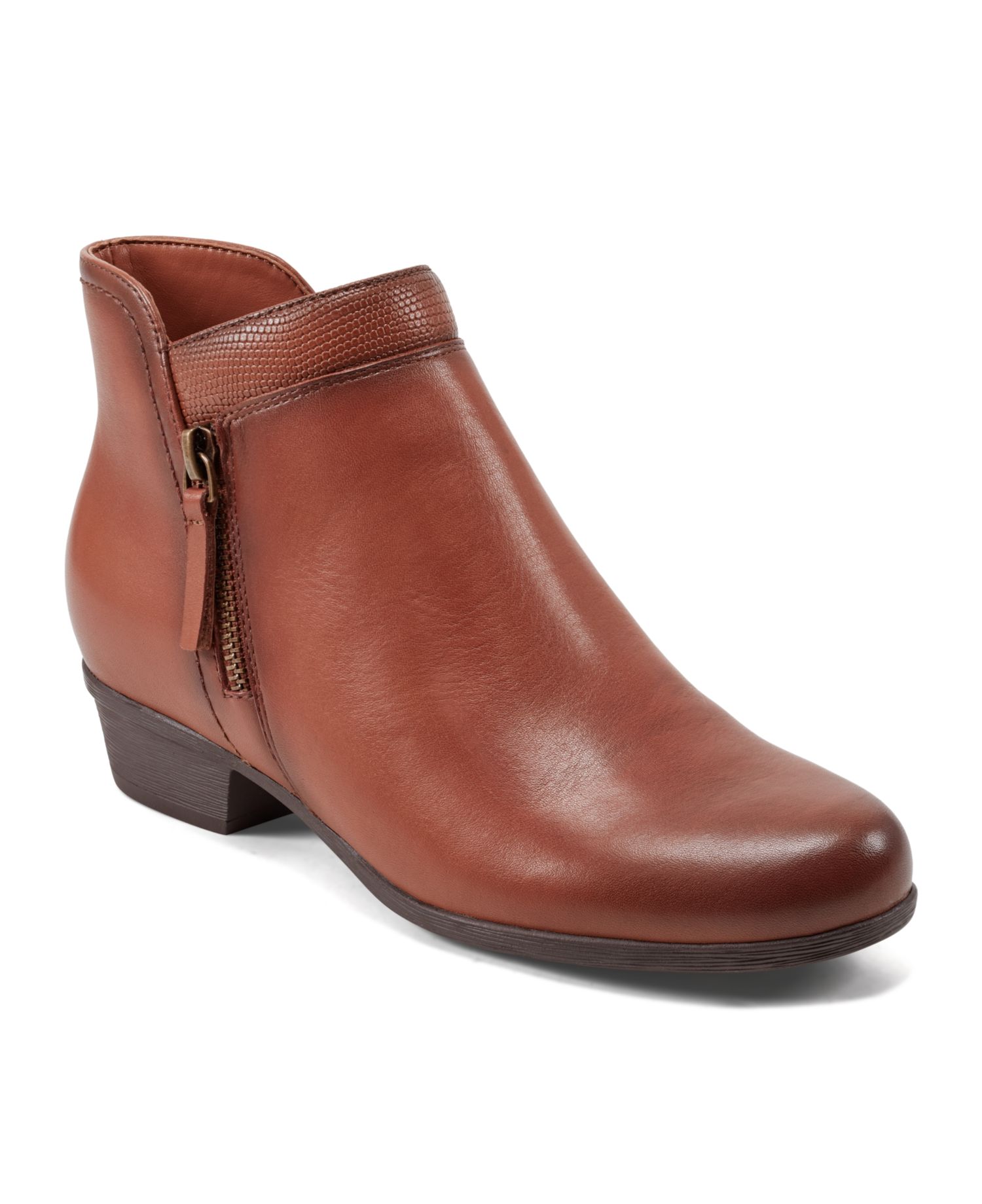 Women's Carly Leather Block Heel Ankle Booties