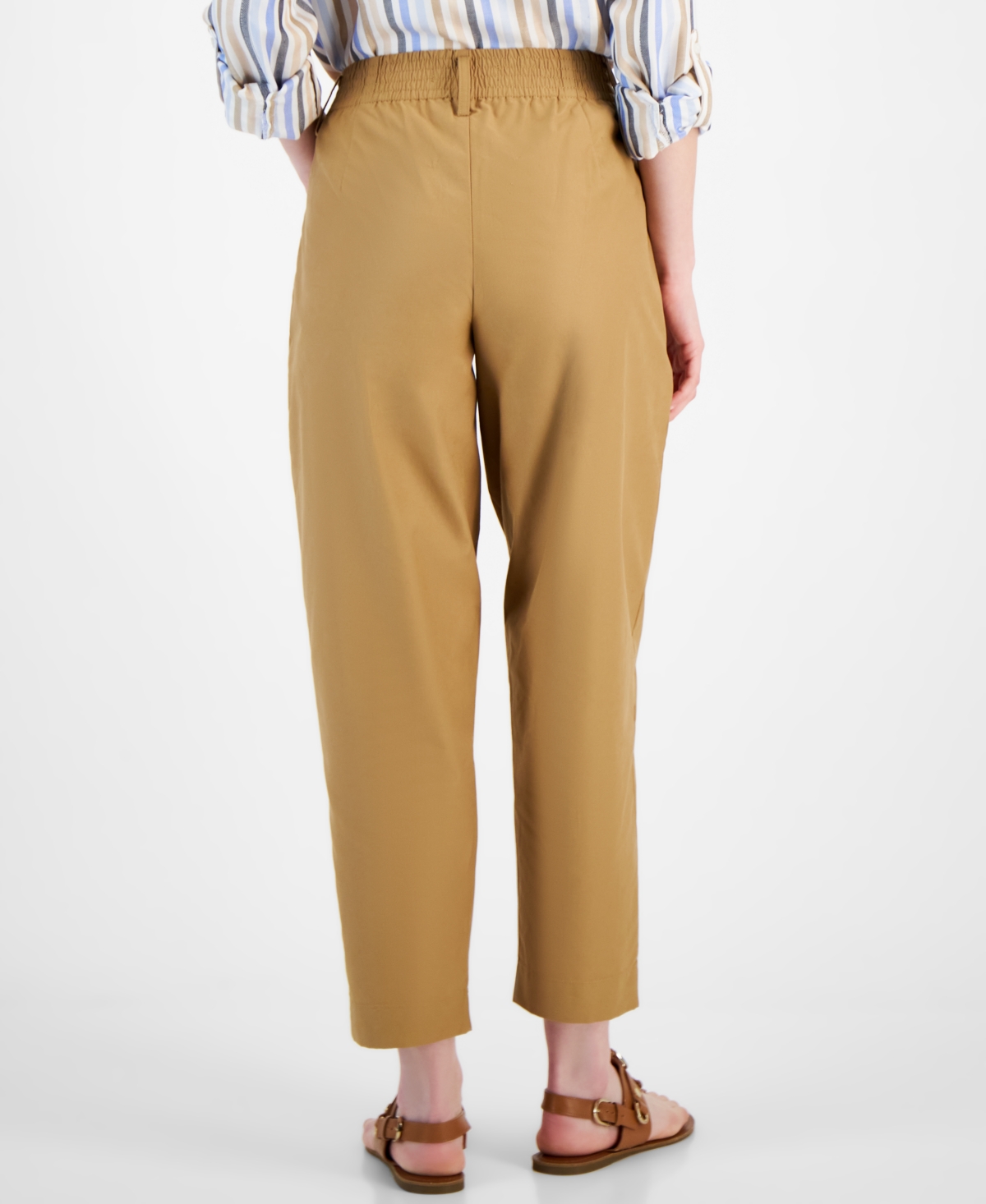 Tommy Hilfiger Women's Cotton-Blend Pleated Utility Trousers