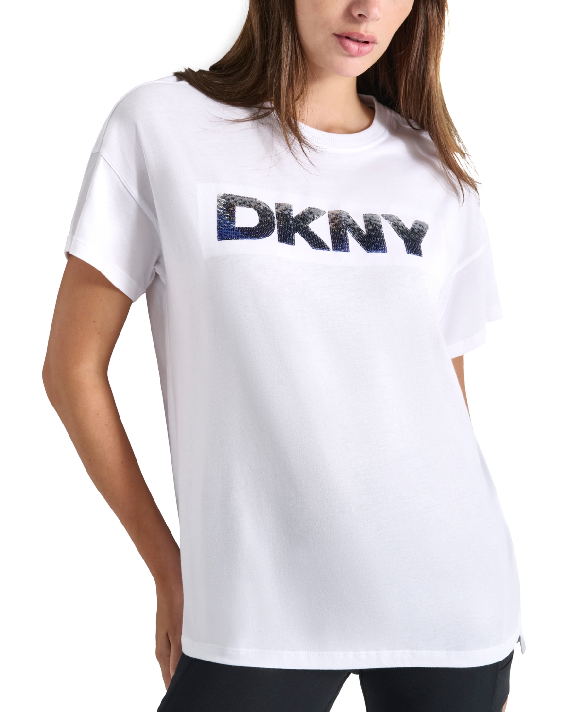 Dkny Sport Women's Ombre Sequin Logo T-Shirt