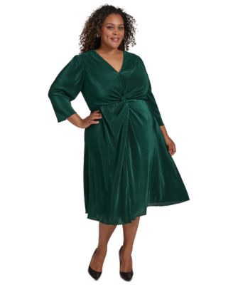 Jessica Howard Plus Size 3 4 Sleeve Twist Front Dress Macy s